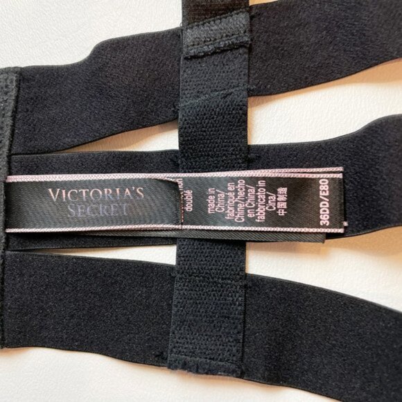 NWOT Victoria's Secret Bra 36DD Unlined Balconet Strappy Banded Black B1430 - Picture 5 of 7